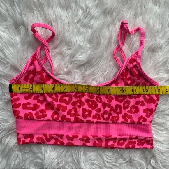 Beach Riot Eva Love Leopard Sports Bra Bikini Top Women’s Size Medium - Picture 3 of 9